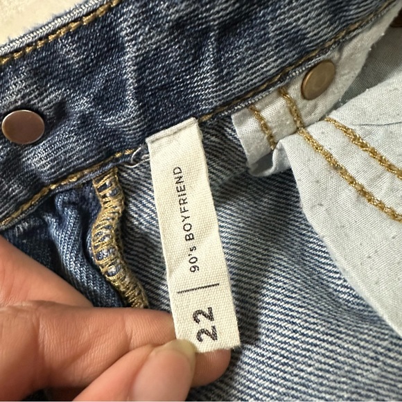 PacSun High Waist Boyfriend Patchwork Denim Jeans Size 22 - Picture 14 of 14